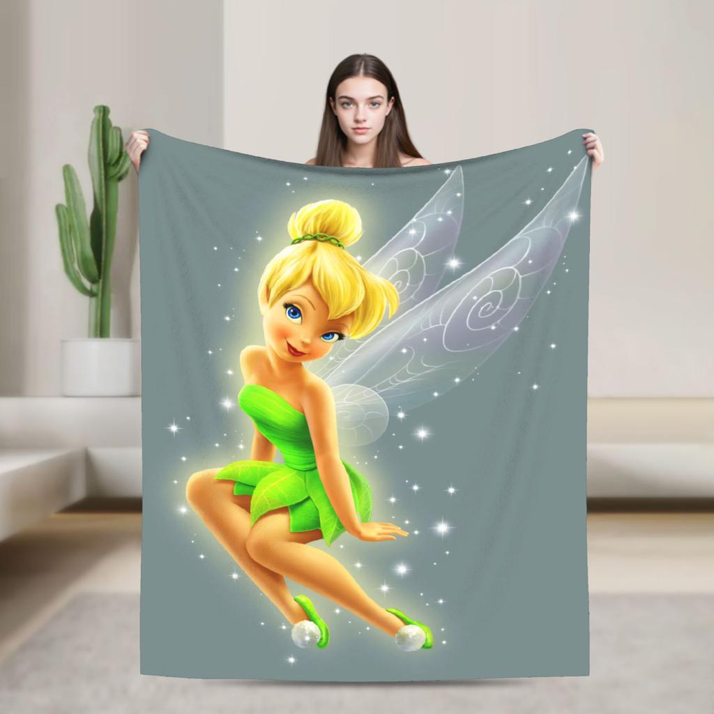 Tinker Bells Flannel Blankets Winter Soft Warm Bedding Throws for Girls Boys Living Room Graphic Bedspread Sofa Bed Cover