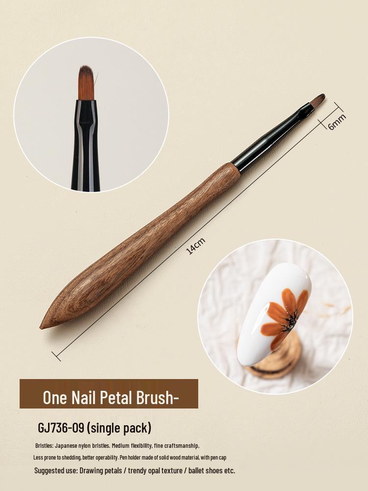 Набор кистей для нейл-арта из японского сандала с градиентным омбре и круглой головкой для гелевой росписи