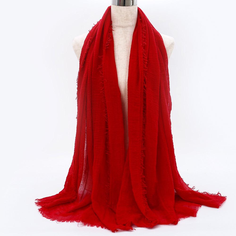 Big Size Crinkle Cotton Hijab Scarf Women Turban Muslim Shawl Plain Bandana Breathable Women's Shawls Foulard Hijab Hood Ramadan