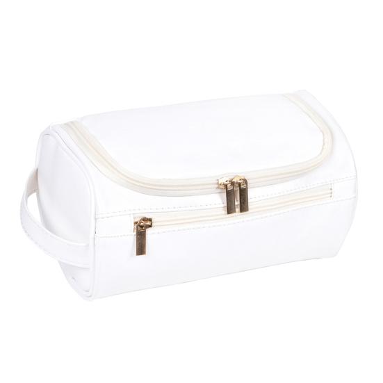 Косметичка с ручкой из водонепроницаемой искусственной кожи с застежкой-молнией, портативная, вместительная, многофункциональная, для туалетных принадлежностей