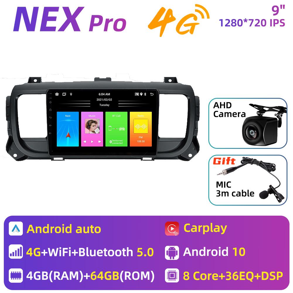 Автомобильное радио для Peugeot Expert 3 Citroen Jumpy 3 SpaceTourer 2016 - 2021 2Din Android Автомобильный мультимедийный проигрыватель CarPlay GPS-навигация