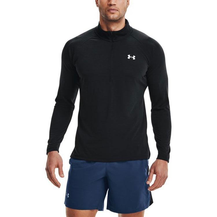 Under Armour Футболка спортивная для бега с застежкой-молнией 1/2, мужская, черная 1361474-001