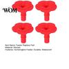 Tool-free Hummingbird Feeder Repair 4PCS Replacement Parts, Simulated Red Flowers Shape, Universal Soft Silicone Bird Part Fit Waterproof Accessories,