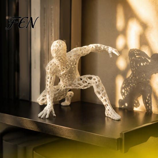 Cool Car Interior Decorations 3D Printed Hollow Mesh Superhero Figurine, Creative Spider Style Action Pose Unique Design Collectibles Desktop
