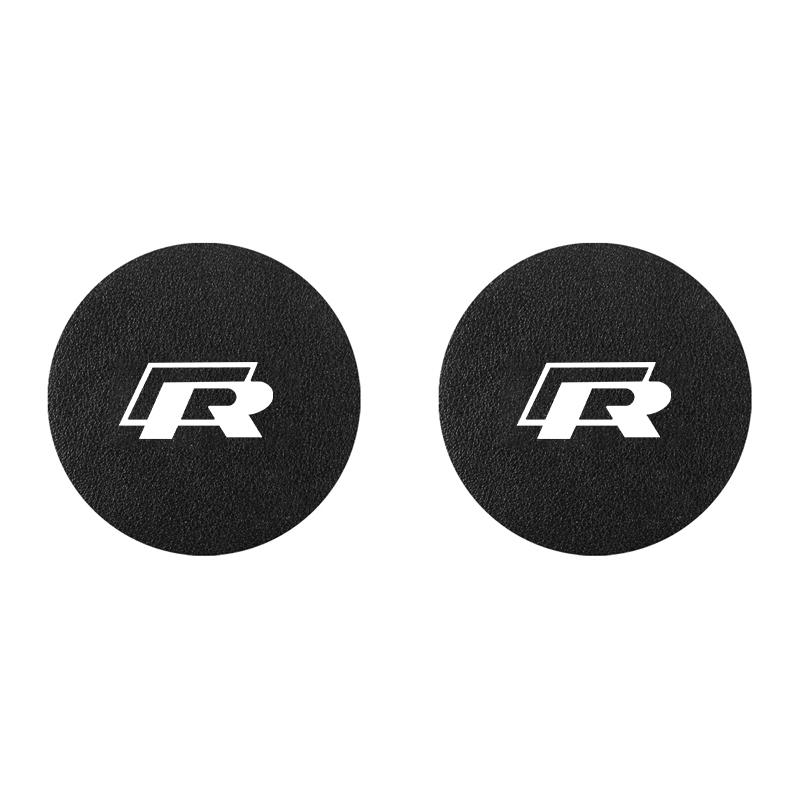 2pcs Car Cup Holder Insert Pad Emblem Coaster Anti-Slip Mat For VW Golf Tiguan T-Roc Polo Passat ID.4 T-Cross ID.3 Taigo ID.7 zj6