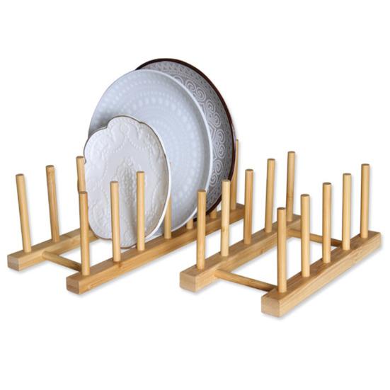 Кухонная полка для хранения, бамбуковая противоскользящая пластина, крышка кастрюли, миска для посуды, держатель для сушки, разделочная доска, дренажная подставка