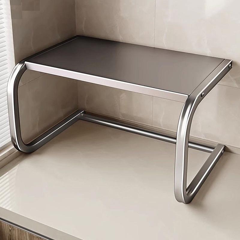 Кухонная полка для духовки Бытовая многоярусная стойка для хранения Органайзер Полка Металлический кронштейн Большая вместимость Микроволновая полка