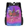Cute Cartoon Unicorn Backpack Kids School Use - Large Capacity Waterproof Print Design Unisex 17 Inch