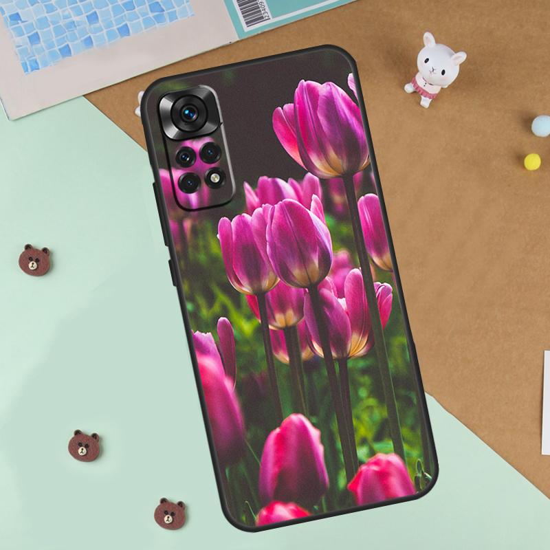 Spring Tulips Flower Case For Xiaomi Redmi 14C 10C 12C 13C Cover For Redmi Note 13 Pro 14 9 10 11 12 10S 11S 12S