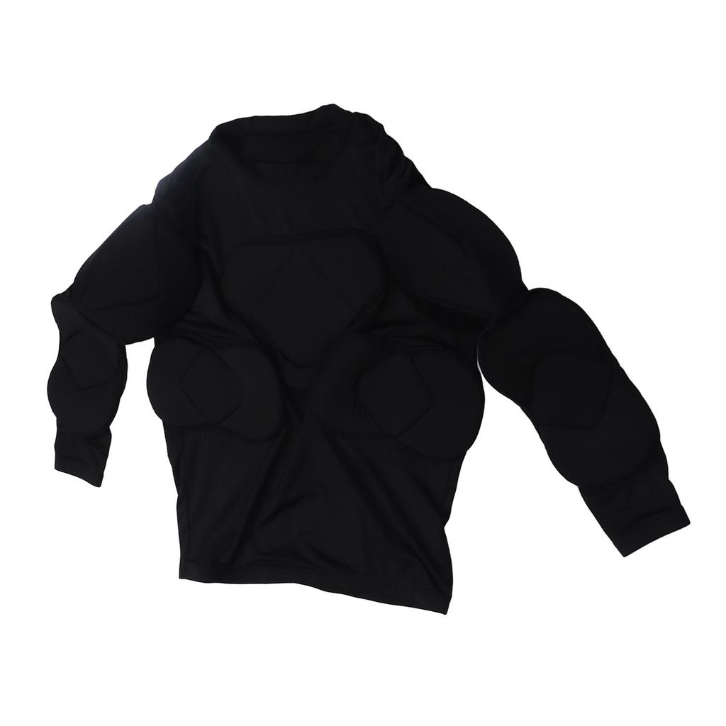 Футболка с длинным рукавом с подкладкой, защита локтя и селезенки, дышащая футбольная футболка с подкладкой на груди, размер L