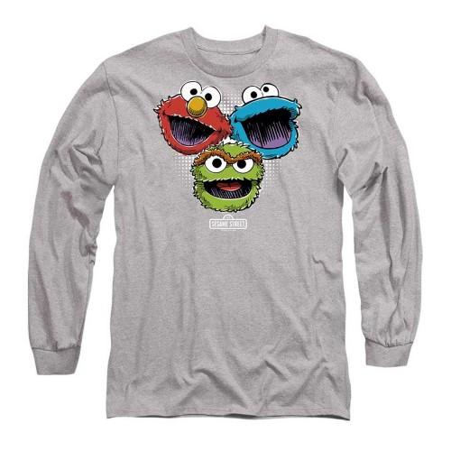 Sesame Street Unisex Adult Halftone Heads Long-Sleeved T-Shirt