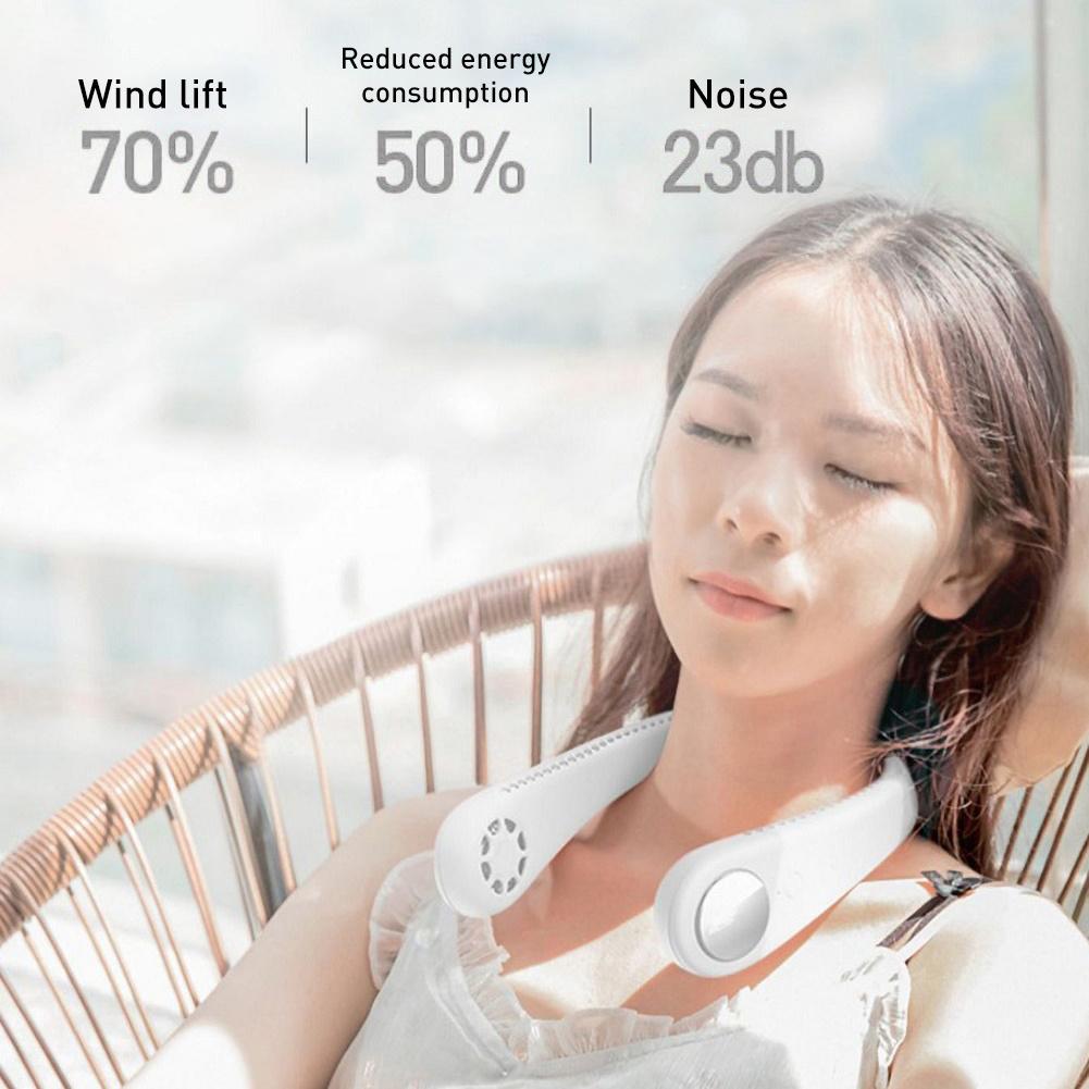 Портативный подвесной вентилятор на шею, мини-электрический беспроводной вентилятор, USB перезаряжаемые безлопастные бесшумные вентиляторы, кондиционер-кулер для спортивного вентилятора