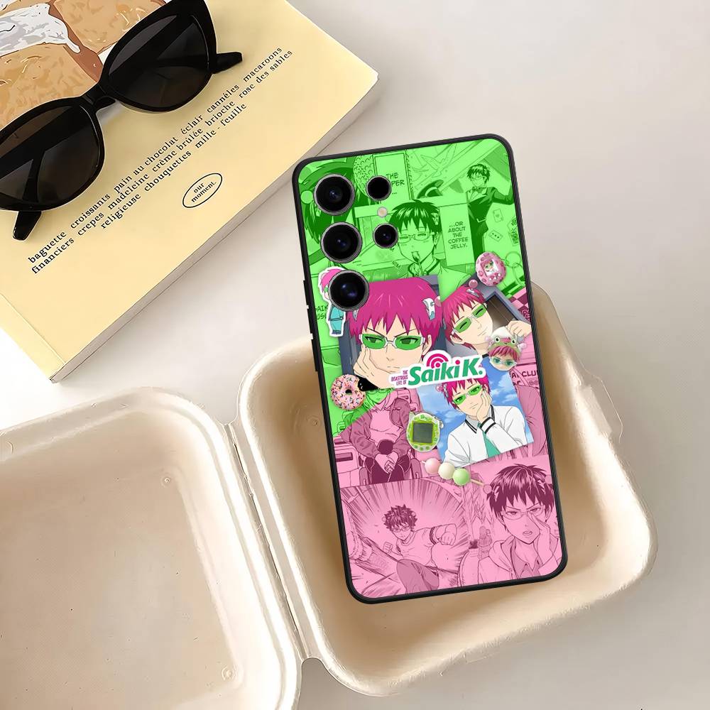 Чехол-книга «Катастрофическая жизнь Сайки К» для Samsung Galaxy Case S25 S23 S22 S21 S30 S20 S10 Ultra Plus FE Мягкий чехол из ТПУ