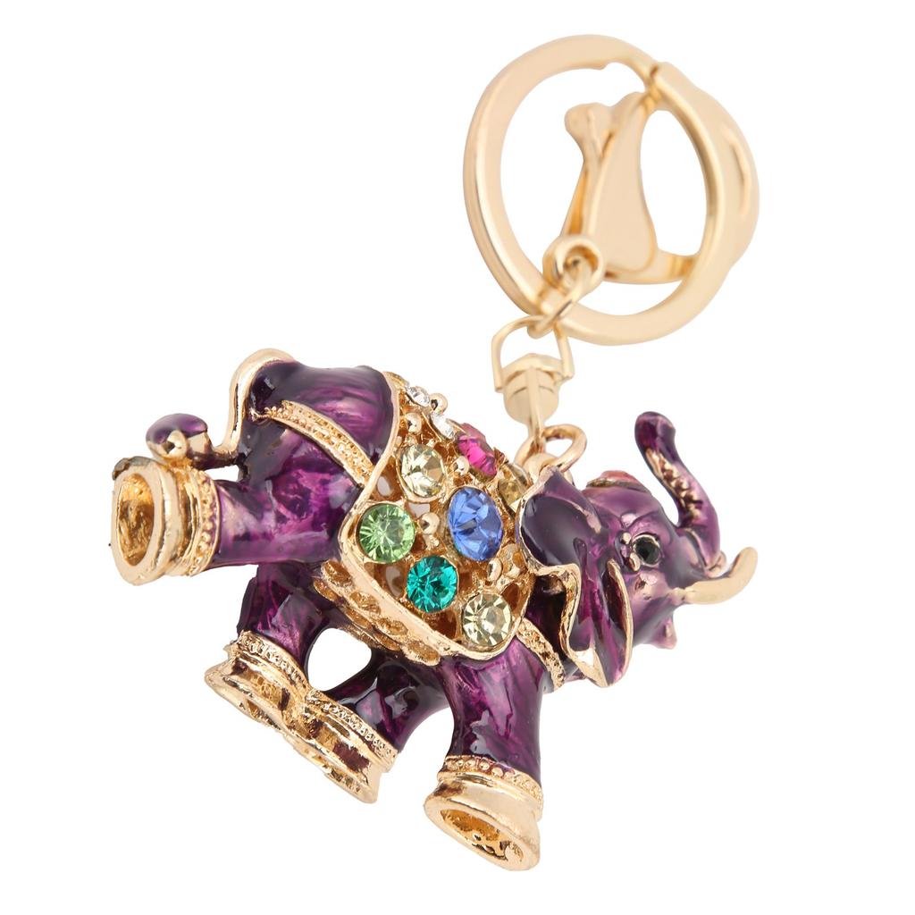 Брелок Изысканный Подвеска в виде слона, украшенного стразами, на сумку для автомобиля, для девочки, подарок на день рождения(фиолетовый )