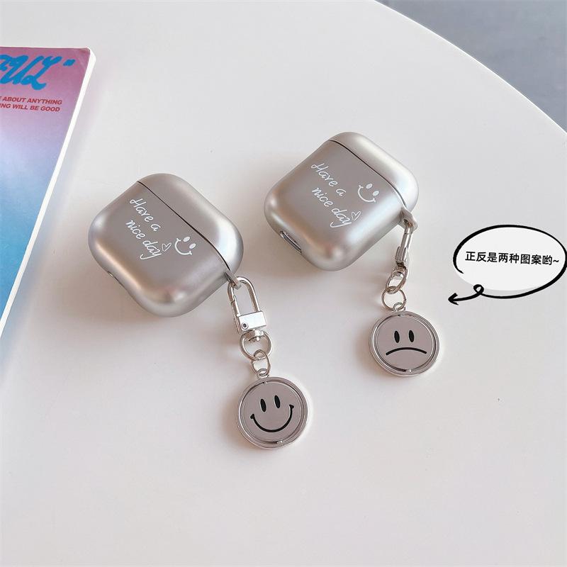 Electroplating English smiley face for AirPods Pro protective case cute apple 1/1 generation earphone matte soft case female