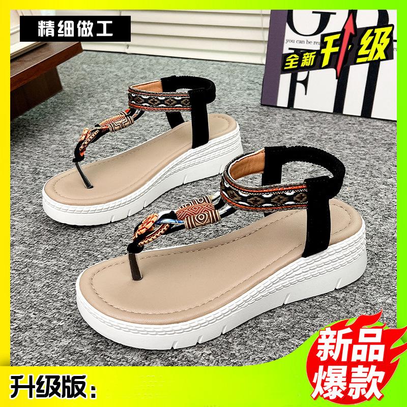 2025 summer new bohemian ethnic style platform sandals women comfortable sandals women