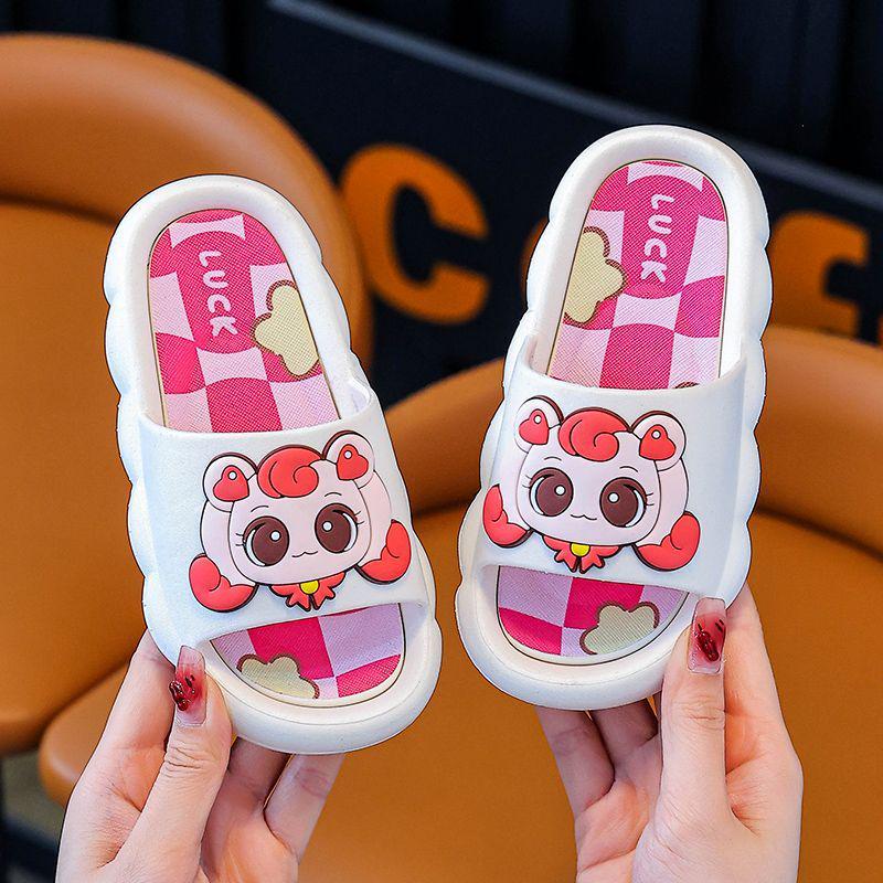 Meng Ke Girls' Summer Slippers - Cute, Non-Slip, Soft Sole for Parent-Child Beach & Home Bathing
