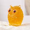 Natural Crystal Owl Ornament Handcrafted Resin Owl Figurine with Crystal Gravels Inside