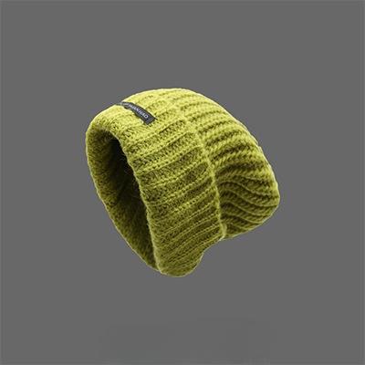 Winter big head circumference stacking hat men and women loose thickened lengthened versatile bag head warm knitted cold hat