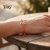 Support And Blessing Gift 2PCS Hand-woven Braided Bracelets with Metal Ribbon Pendant, Adjustable Cord Awareness Simple String Bracelet Wristbands,