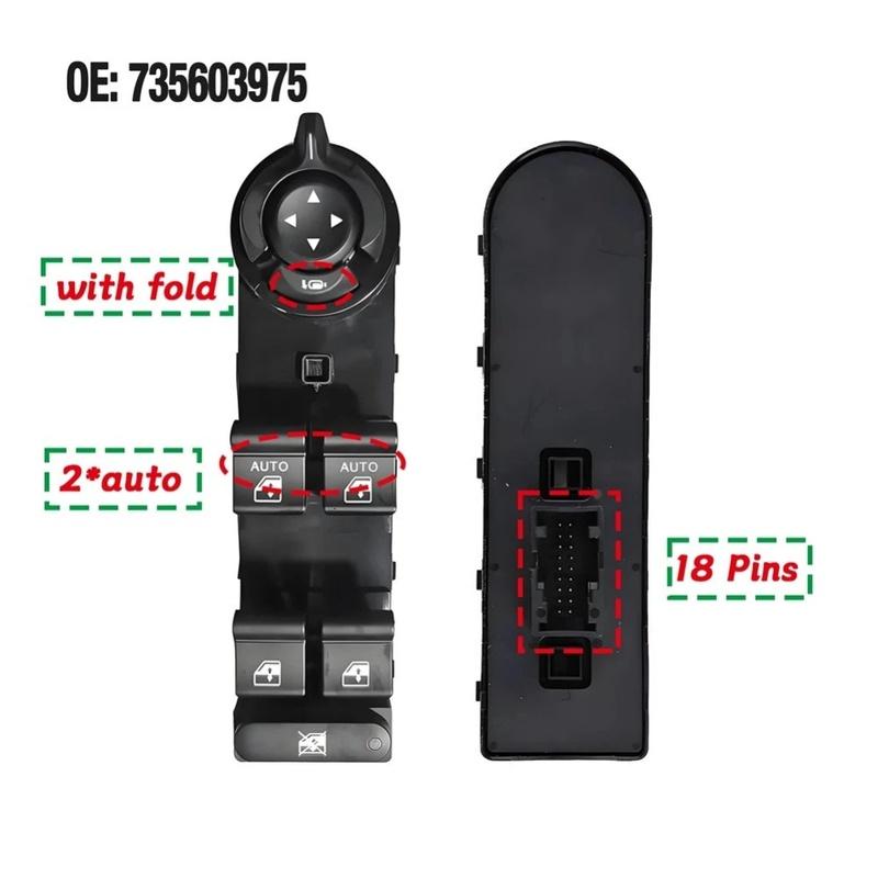 Master Power Window Switch Vehicle Accessories Window Control Button Compact Lightweight Design Exact Fit Connection