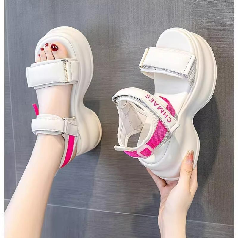 Босоножки на платформе для женщин, летние, модные дизайнерские босоножки на каблуке с открытым носком, женская удобная повседневная спортивная пляжная обувь