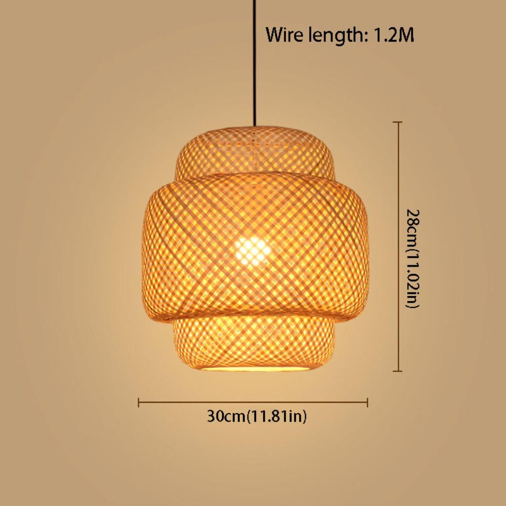 Woven Rattan Pendant Lamp Braided Wicker Chandelier Home Decor Ceiling Light Restaurant