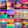 5D Diamond Painting Seaside Scenery Full Round Drill Diamond Embroidery Picture Rhinestone Sunset Landscape Mosaic Wall Decor