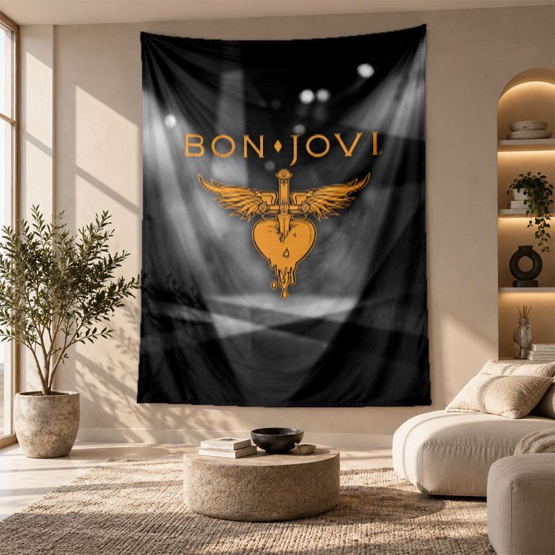 Decorative Tapestry,Bon Jovi Printed Wall Art, Lightweight Wall Hanging For Bedroom Background