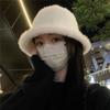 Atmospheric Plush Fisherman's Hat for Women In Autumn and Winter Versatile and Warm  Large Head Circumference  Small Face  Plain Face Basin Hat