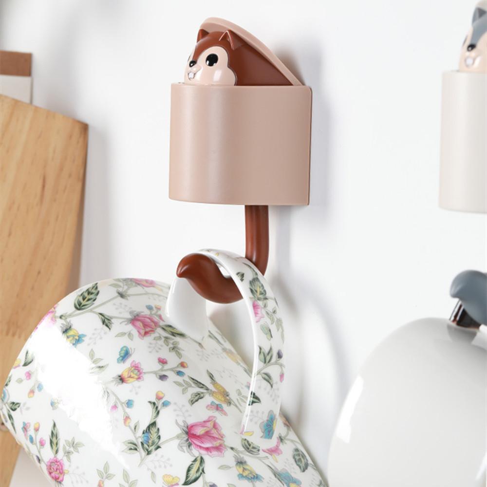 Мультяшный крючок в виде белки, креативная вешалка для животных, милый ключ, зонтик, полотенце, кепка, вешалка для одежды, настенное украшение, бесплатная штамповка, оптовая продажа