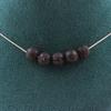 Stones and Minerals. Necklace 5 Lava Beads 8 Mm. Stainless Steel Chain Necklace Women Men. Customizable Size.