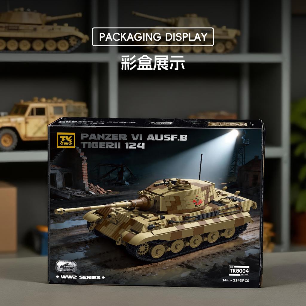 TK8004 Военные Строительные Блоки Тяжелый Танк Королевский Тигр Панцер VI Ausf.B Модель Бронированной Машины Игрушка для Взрослых 2143 ШТ.