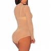 Plus Size See Through Long Sleeve Black Bodysuits TOPS for Women Sheer Lingerie Sexy Nightclub Party Summer Clothing