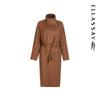 ELLASSAY Women's Lamb Wool Stand-Up Collar Woolen Coat