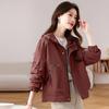 Модное короткое пальто с капюшоном женское весенне-осеннее новое корейская версия свободный большой размер куртка-инструмент топ
