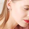 Design Sense Cold Wind Small Lock Fashion Zirconia Sparkling Classic Stud Earrings for Women Dazzling Female Elegant Accessories Timeless Jewelry