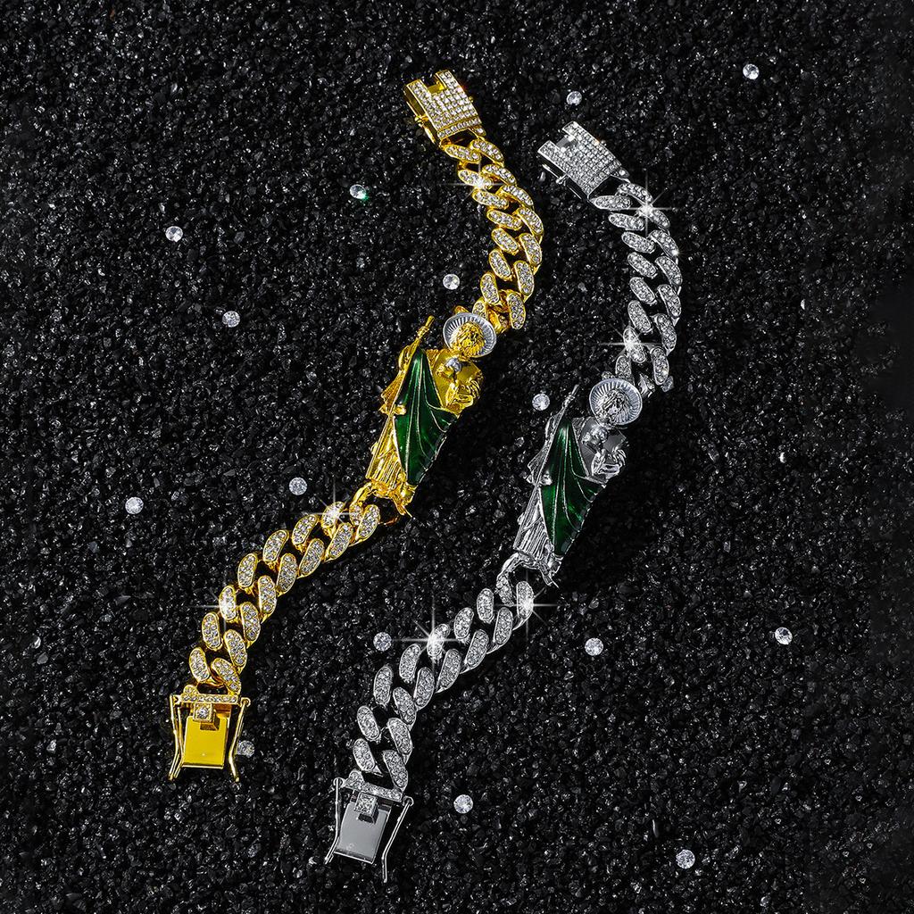 Аксессуары с бриллиантовой цепочкой, модный мужской браслет в европейском и американском стиле хип-хоп, индивидуальный браслет-сращивание