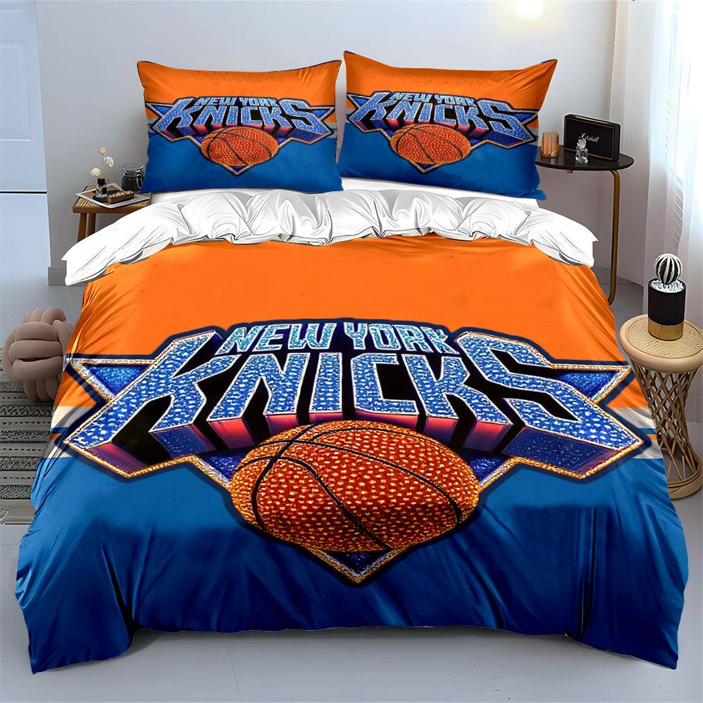 New York Knicks Basketball Set Bedding Duvet Cover Set Duvet Cover Pillowcases (1 * Duvet Cover 2 * Pillowcases, without duvet insert)