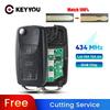 KEYYOU С нарезкой лезвия 1J0959753AH Для VW VOLKSWAGEN Passat Skoda Bora Polo Golf Beetle 433MHz Автомобильный Пульт ДУ Ключ Чип ID48
