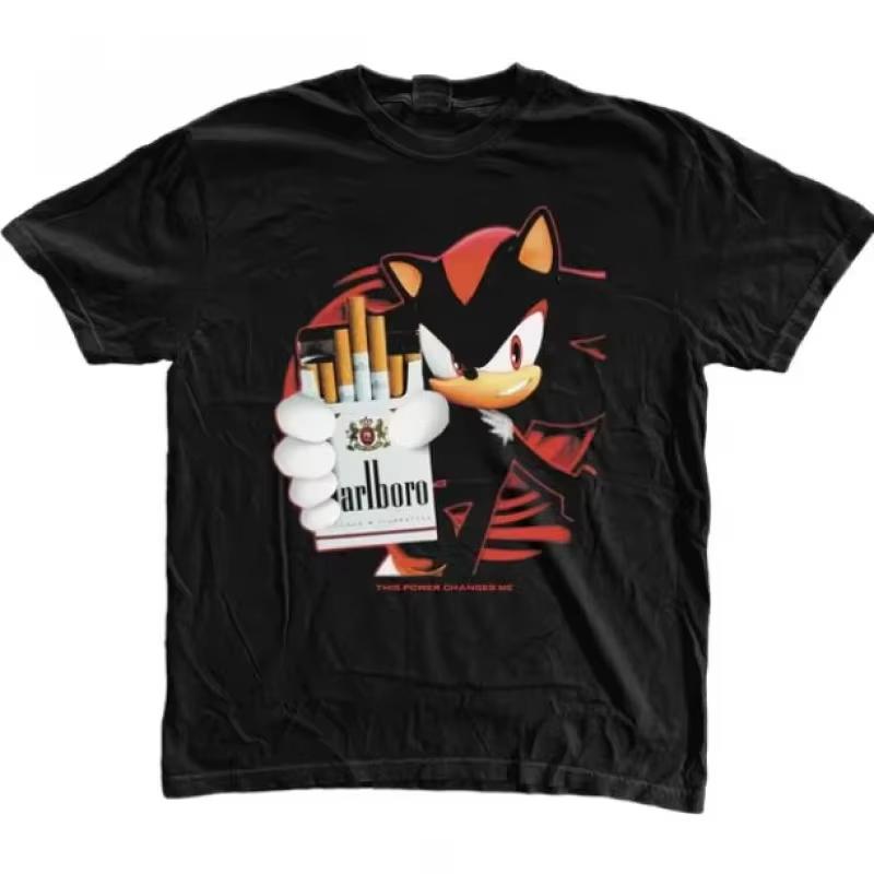 Vintage Grunge Y2k Ultimate Power Sonic Adventure T-Shirt Cotton Graphic Tee Unisex Unisex Summer Streetwear