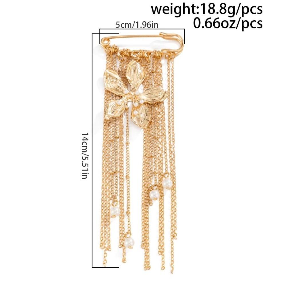 Multi-layer Chain Clothing Decoration Brooch Tiger-eye Stone Lapel Pins Pin Suit Coat Brooch Women