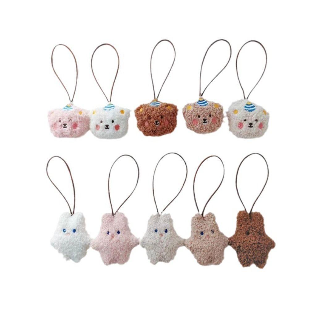 Plush Bear Bag Pendant Rabbit Animal Lanyard Creative Cue Backpack Decoration  Gift