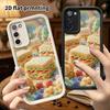 Phone Case: 2D flat, suitable for Samsung Galaxy A34 A35 M05 M06 S20 S22 S21 FE Plus 5G protective case, Sandwich Town, perfect Christmas and Hallowee