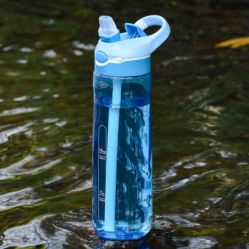 Summer Tritan Straw Sports Water Bottle - Personalized Logo Option