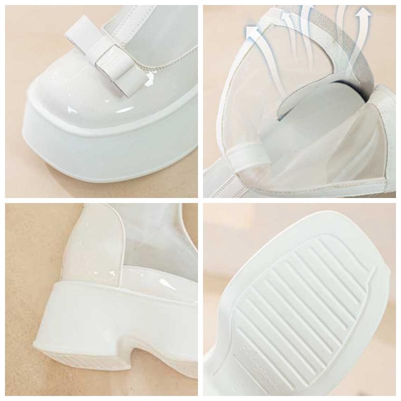 Fujin 11cm Air Mesh Breathable Motorcycle Ankle Boots Summer Ladies Hollow ZIP Boots Woman Fashion Patent Leather Shoes Sandals