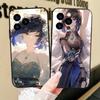 Чехол для телефона Yelan Anime Game Genshin Impact для iPhone 17 Air 16 15 14 13 Pro Max 11 12 Черный силиконовый чехол