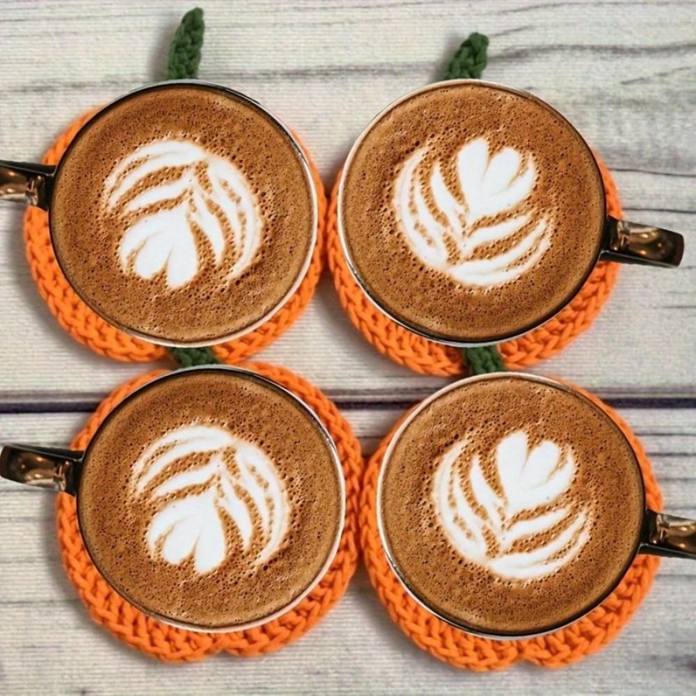 4pcs Handcrafted Handmade Coasters Heat-Resistant Fall Decor Creative Drink Mats  Thanksgiving Table