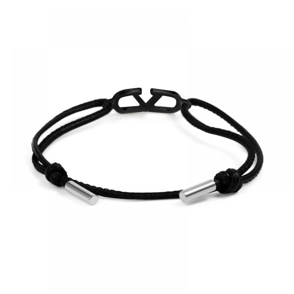 Valentino 4y2J0q15 CVj 0no  J0q15 CVj 0no  GaraVani V Logo Leather Bracelet