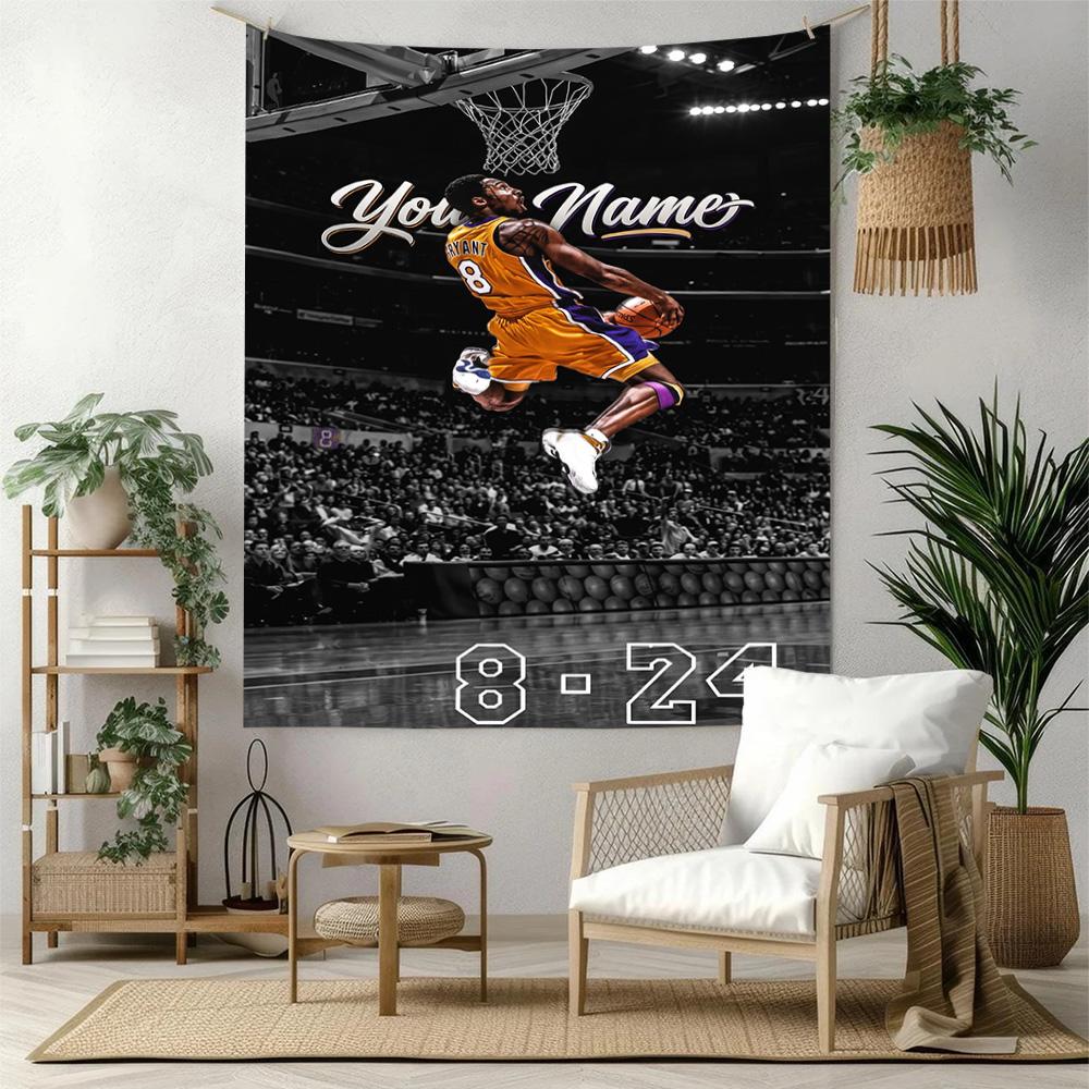Kobe Custom Your Name Wall Decor Tapestry Art For Pet Memorial Birthdaywedding Party Backdrop Family Gift